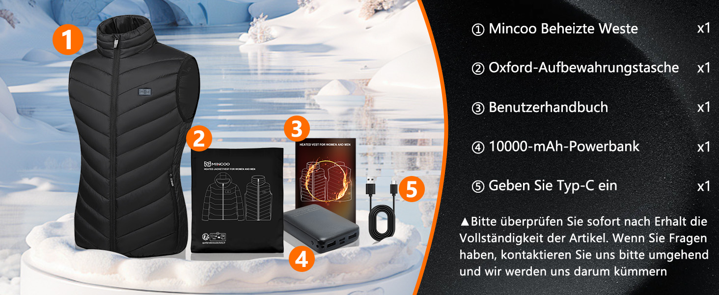 Гріюча жилетка для чоловіків та жінок з акумулятором 10000mAh, 5 зон обігріву, 3 режими температури, подвійне керування, для зимових активностей (L, Світло-чорний)