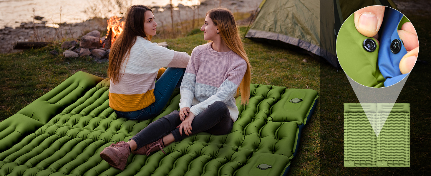 Надувний килимок для кемпінгу Isomatte з самонадуваванням, 10 см заввишки, з помпою та подушкою для відпочинку на природі, кемпінгу, походу, велосипедного туризму та відпочинку в наметі