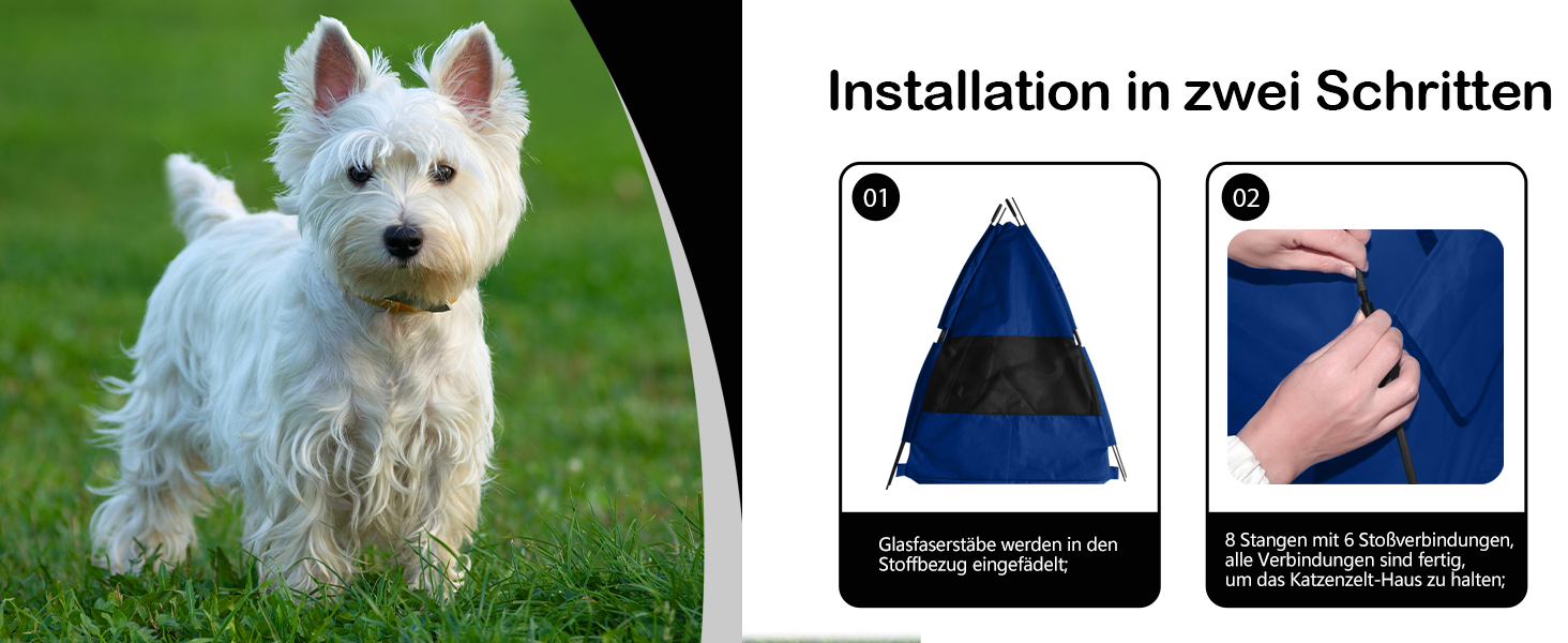 Водонепроникне намет-будиночок для собак та котів, Типi, для внутрiшнього та зовнiшнього використання, блу/S