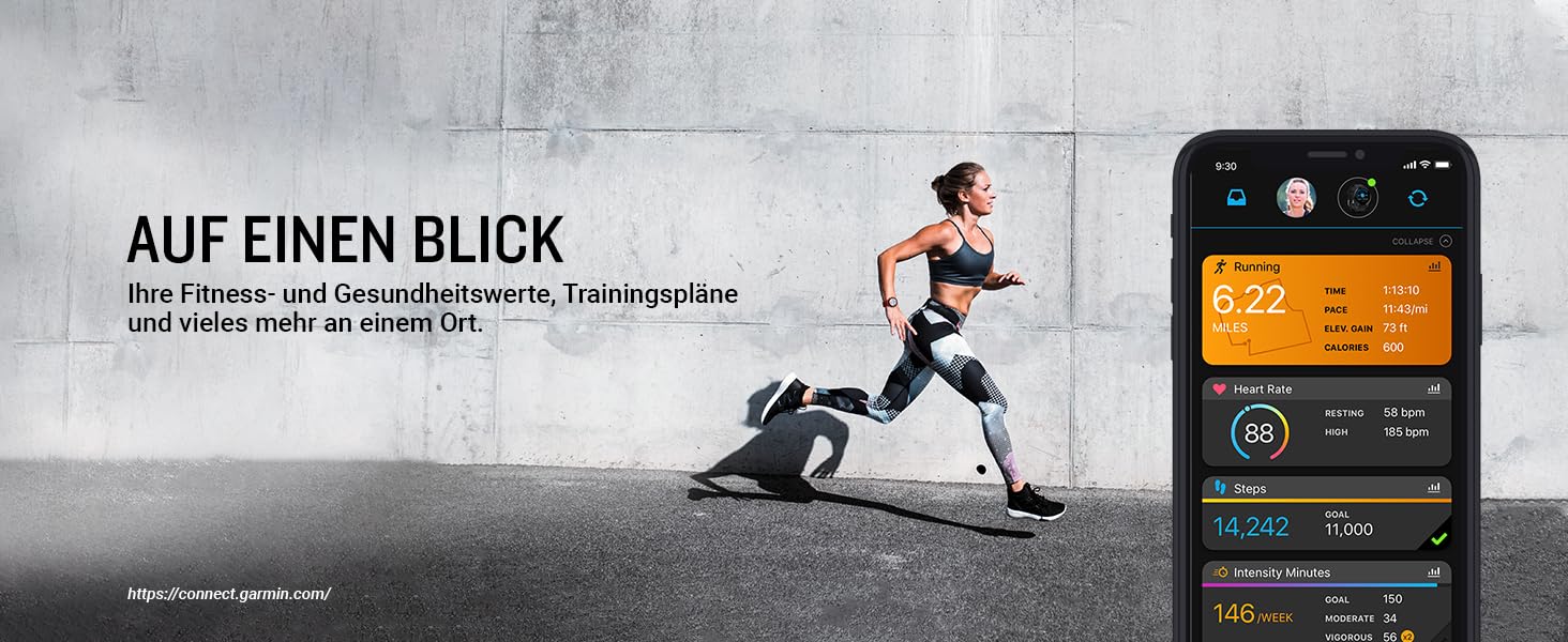 Garmin Forerunner 55 – GPS-годинник для бігу з кольоровим дисплеєм, що завжди активний, щоденними рекомендаціями для тренувань, прогнозом часу пробіжки, спортивними додатками, чорного кольору та з акумулятором до 14 днів. Single