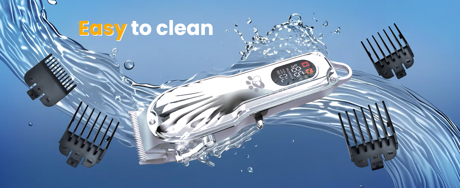 Професійна машинка для стрижки собак з товстим хутром, бездротова LED-машинка для грумінгу собак, тиха, акумуляторна, з набором для догляду за кігтями (срібна)