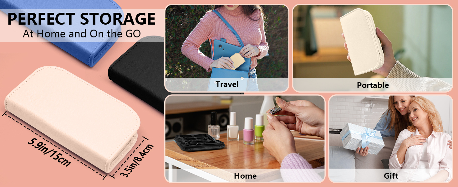 Набір для манікюру та педикюру, 16 шт. з нержавіючої сталі, професійний набір для догляду за нігтями з портативним шкіряним етиулюком, чорний/рожевий