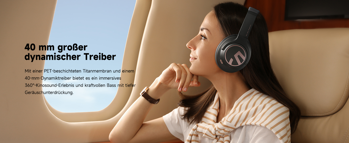 SoundPEATS Space: Бездротові навушники Over-Ear з гібридним ANC, ENC-мікрофоном та 40мм драйверами (білі)