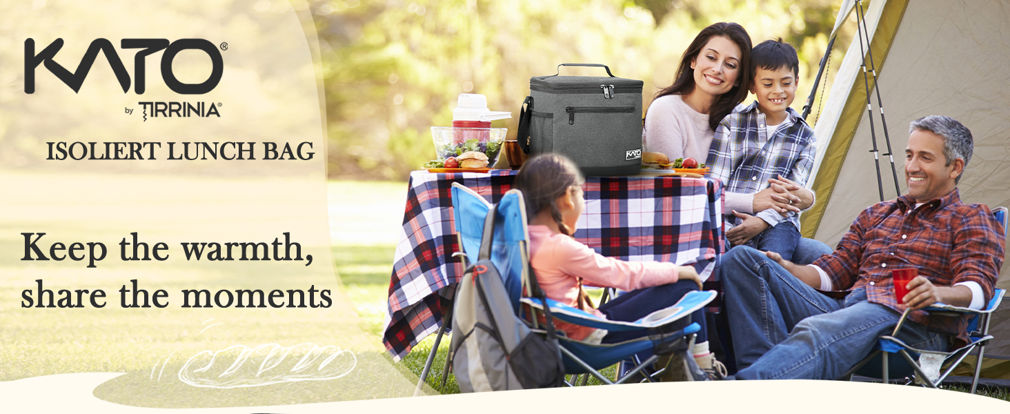 Сумка-ланч Kato Tirrinia для чоловіків: ізольована, 10.5L, з регульованим ремінцем, для роботи, фітнесу, школи, пікніків. Термосумка, витримує витоки, складається. Колір: темно-сірий