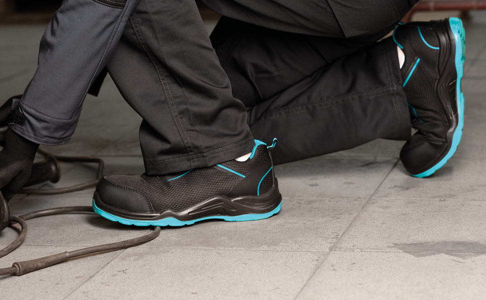 Черевики робочі ACE Sapphire S1-P - захисне взуття для жінок та чоловіків - надлегкі, 42 EU, блакитно-чорні