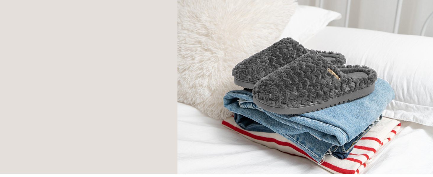 Жіночі халапи LongBay з піною Memory Foam та плюшем, антиковзкі, 38/39 EU, сірі