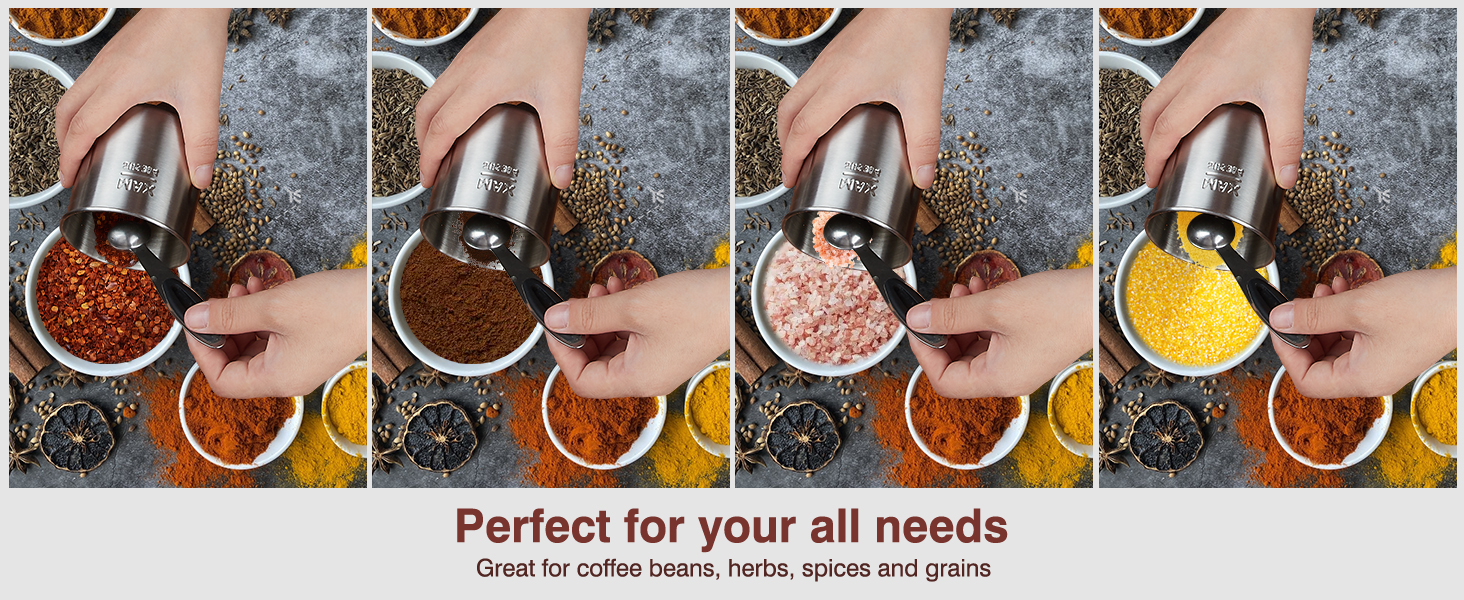 Електрична кавомолка Suewow: потужний 200W мотор, для кави, спецій, горіхів. Багатофункціональна, велика ємність (срібна)