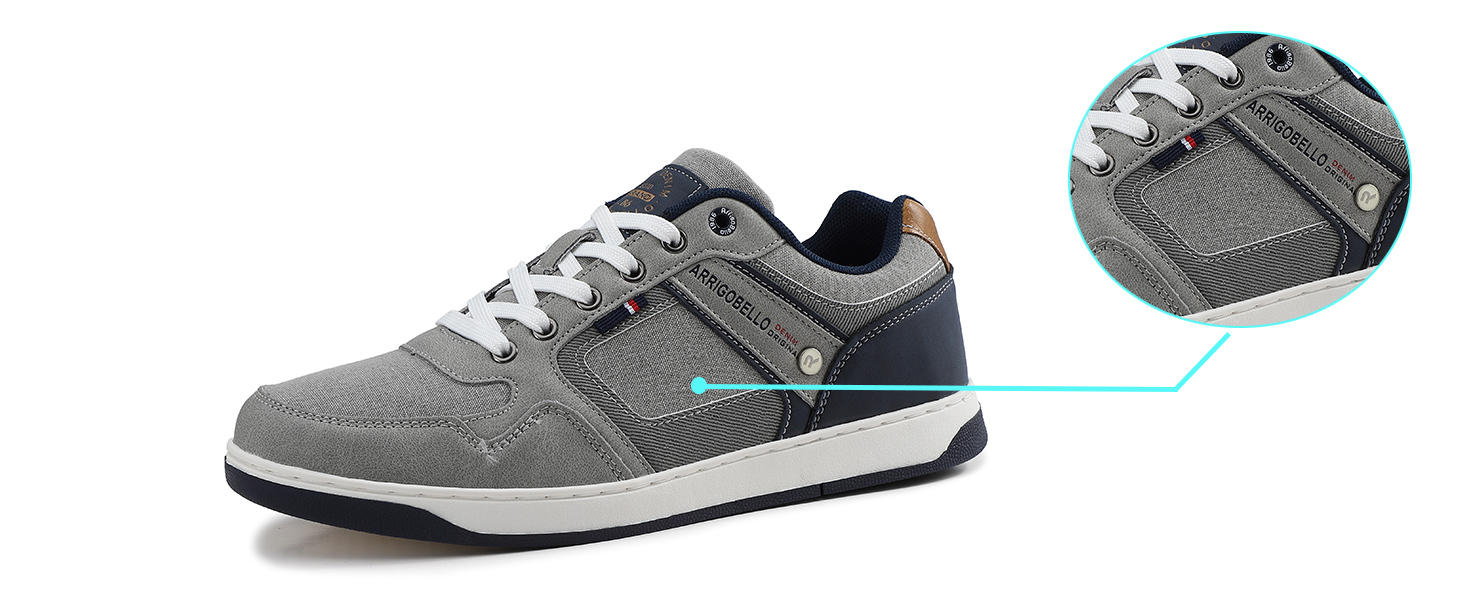 ARRIGO BELLO Кросівки для чоловіків: стильні та зручні для прогулянок та спорту. Матеріал: штучна шкіра PU. Розміри 41-46. Сірий колір (Grau004).
