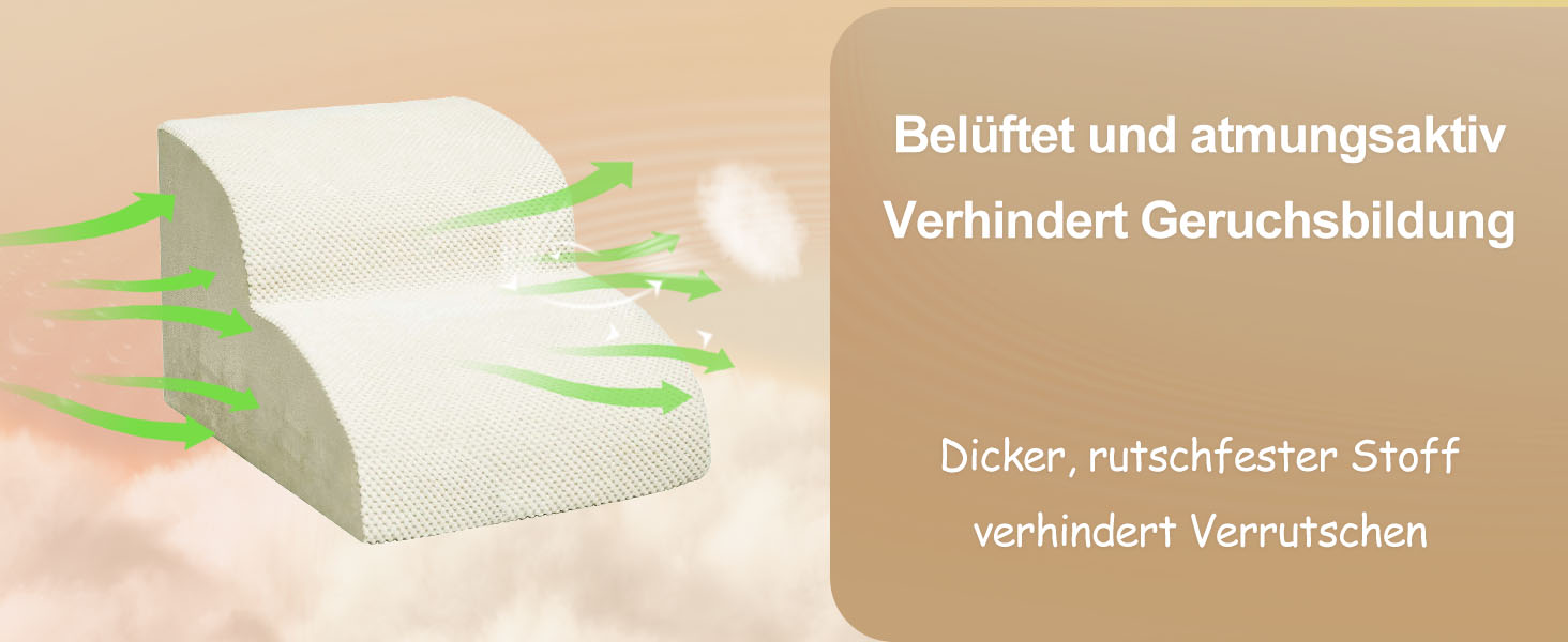 Сходи для собак Niubya, 62 см, 5 сходинок, для котів та собак, для літніх та поранених тварин, знімний чохол, щільна піна (Сірий)
