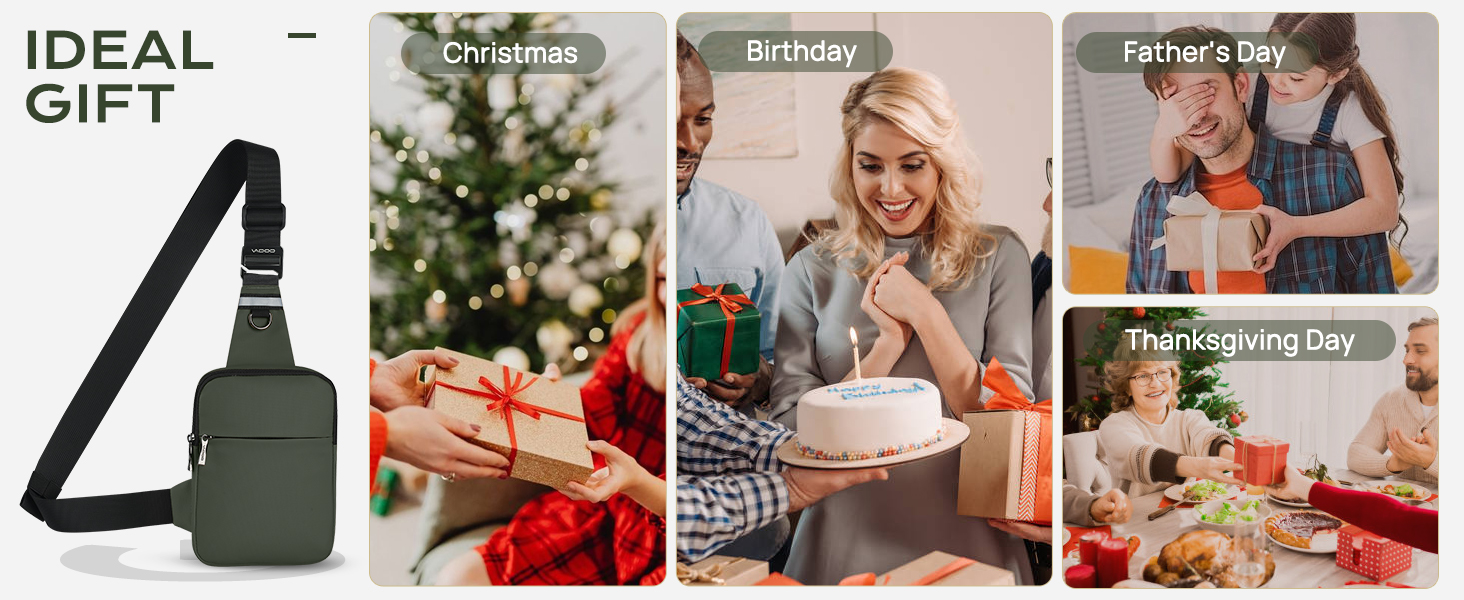 Сумка на груди Broadream: водонепроникна, для чоловіків та жінок, з RFID-блокуванням, для спорту та туризму (A-зелений)