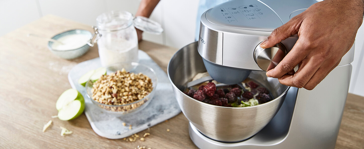 Кухонна машина Kenwood Prospero+ KHC29.A0SI, 1000 Вт, чаша з нержавіючої сталі 4,3 л, набір насадок (вінчик, міксер, гак), срібляста
