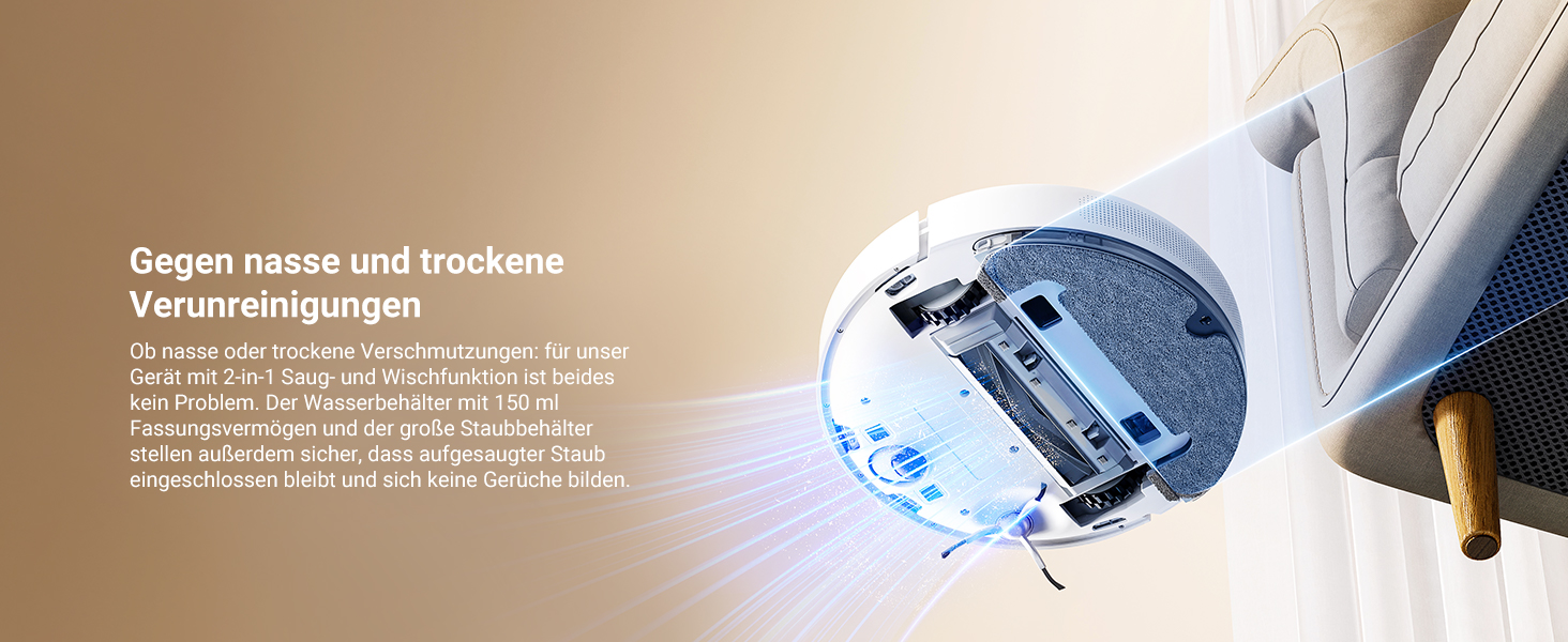 Робот-пилосос Dreame D10 Plus Gen 2 з функцією миття, автоматичним випорожненням, LiDAR-навігацією та потужністю всмоктування 6000 Pa