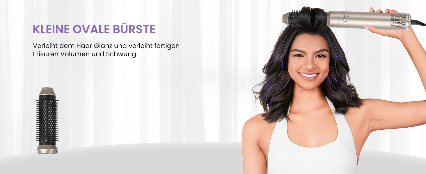 Фен-щітка 5 в 1 Airstyler Pro 1000W: стайлер для волосся, локони, об'єм, догляд, іонізація (золотий)