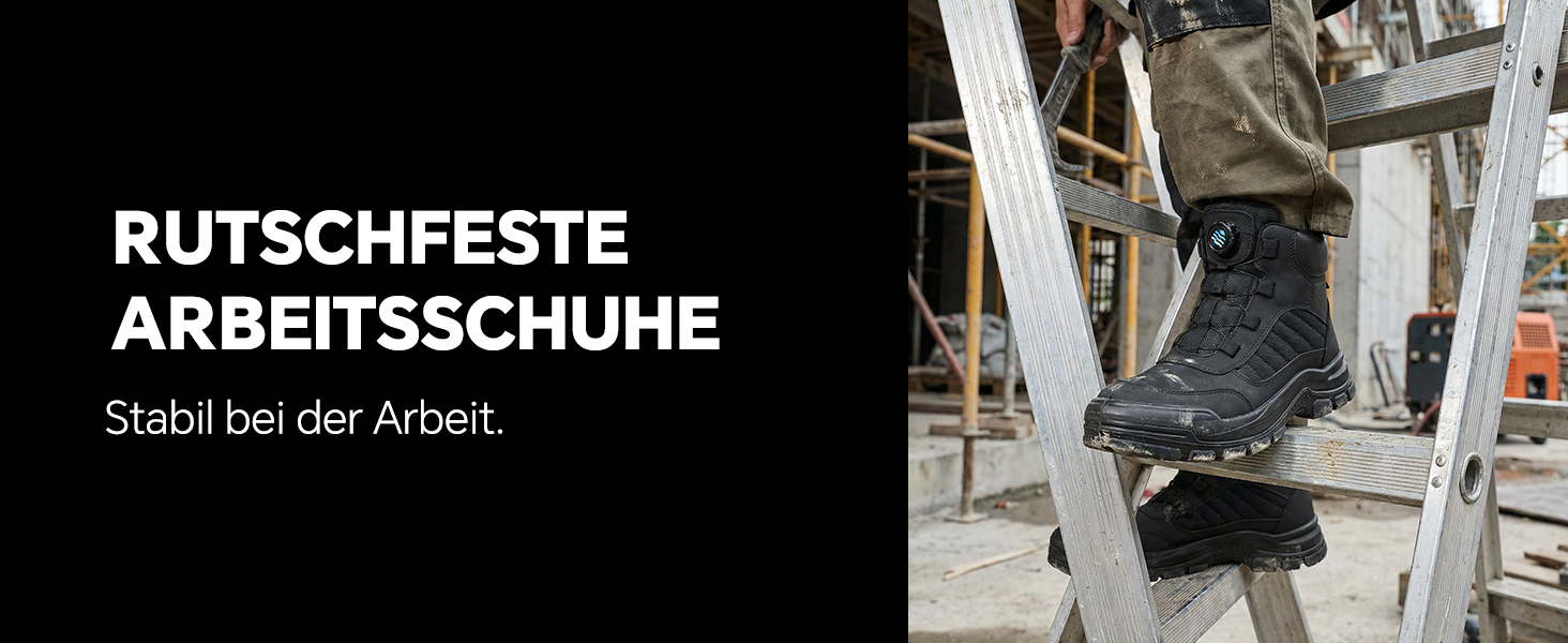 Черевики безпеки ANGRYRAM для чоловіків та жінок, легкі, чорні, з поворотним затвором, 44.5 EU, антиковзаючі, захист від проколів