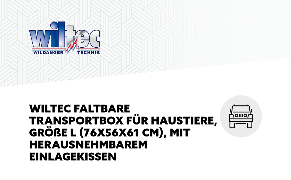 Транспортна переноска для собак та котів Wiltec, L (76x56x61 см), чорна, знімний килимок