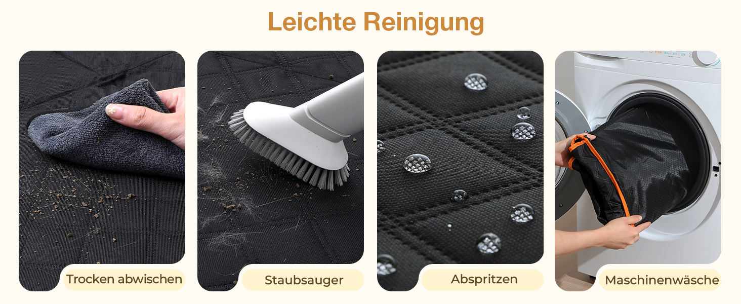 Плед для собак Pecute, захист заднього сидіння авто, підтримка жорстких поверхонь до 150 кг, покриває все заднє сидіння, для подорожей, ветеринара, авто/SUV/пікапи, чорний/оранжевий