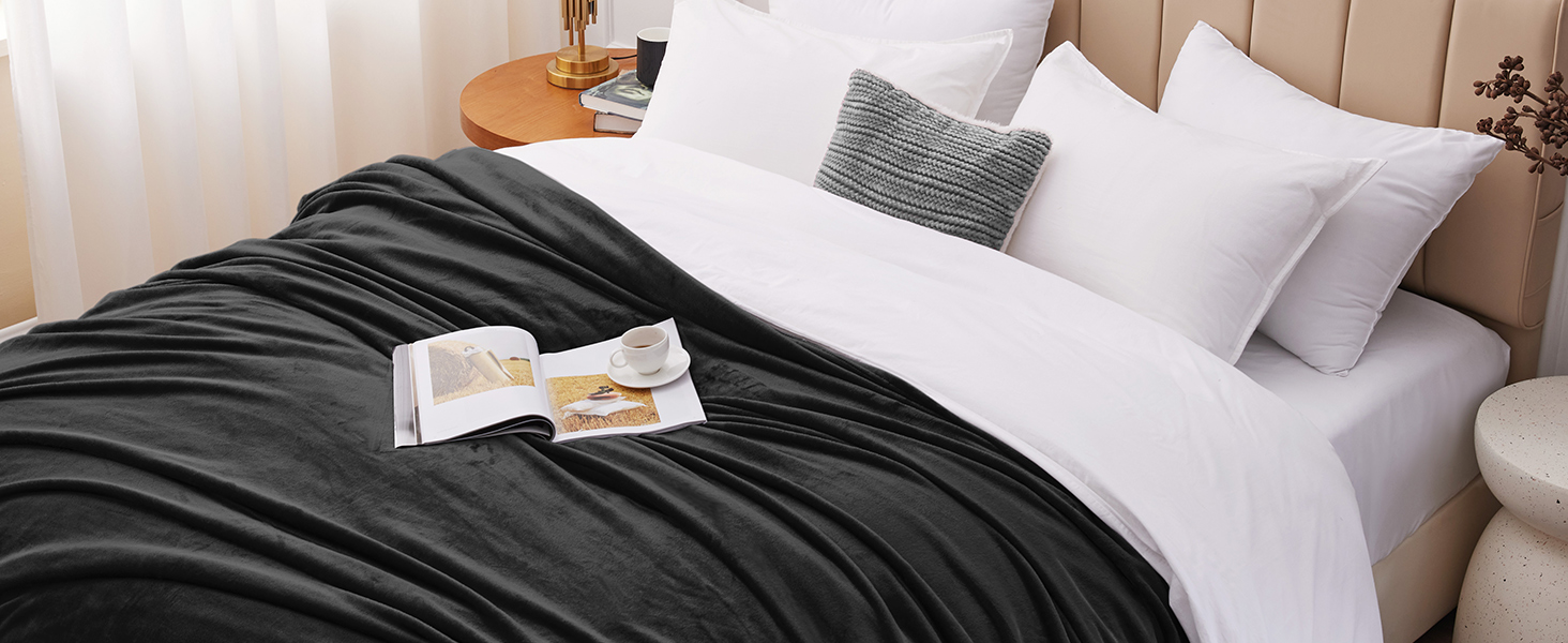 CozyLux Деки для дивану: м'яка флісова ковдра 150x200 см для всіх сезонів. Тепла, легка, для софи, ліжка, дивана. Сірий колір.