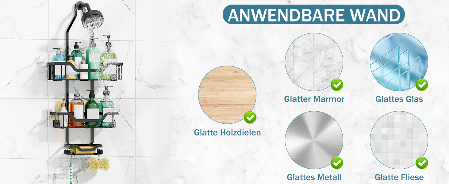 Настінна поличка для душу з тримачем для зубних щіток, нержавіюча сталь, 12 гачків, без свердління, органайзер для ванної кімнати