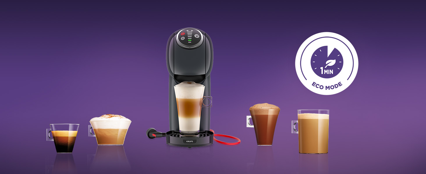 NESCAFÉ DOLCE GUSTO GENIO S PLUS by KRUPS cosmic grey automatic coffee capsule machine, capsule machine KP340B, Cosmic Grey Grey