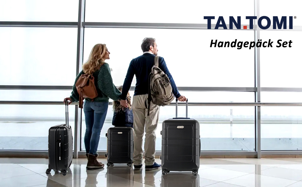 Валіза ручної поклажі TANTOMI 20 дюймів, жорсткий корпус ABS+PC, телескопічна ручка, колір світло-темнозелений (Set M/L/XL)