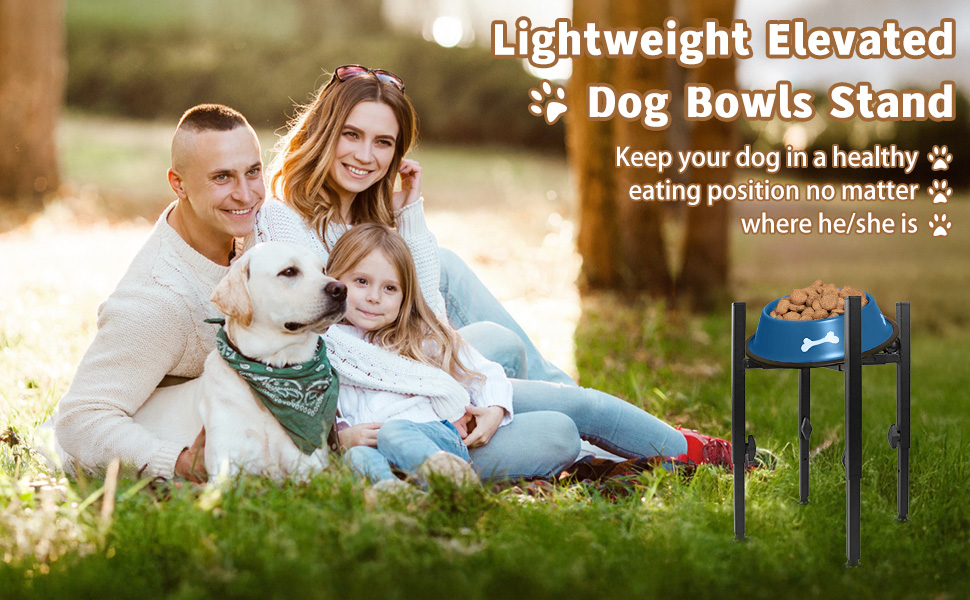 Підставка для миски для собак з підставкою для лап, регульована по висоті (15-26 см), металева, для води та корму, для маленьких, середніх та великих собак (лише стійка)