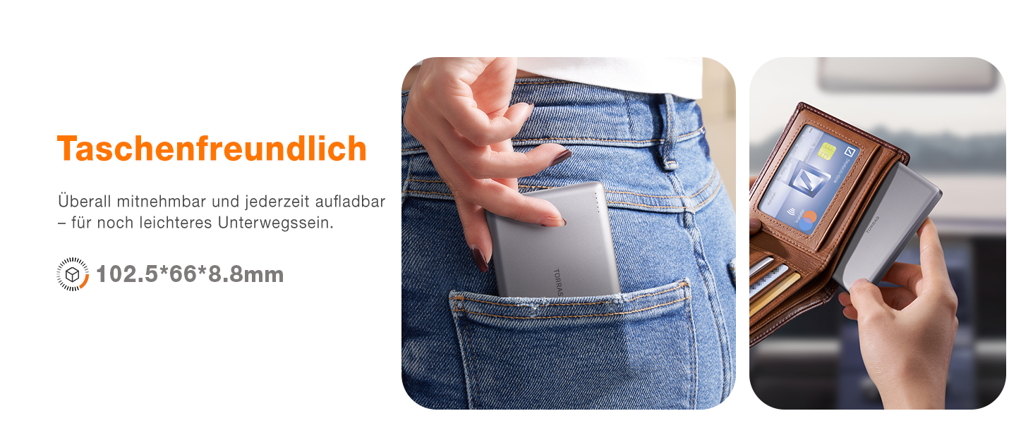 Powerbank TORRAS MiniMag Ultra Slim для iPhone 17 Pro Max, 5000mAh, MagSafe, USB-C, бездротова, сірий титан