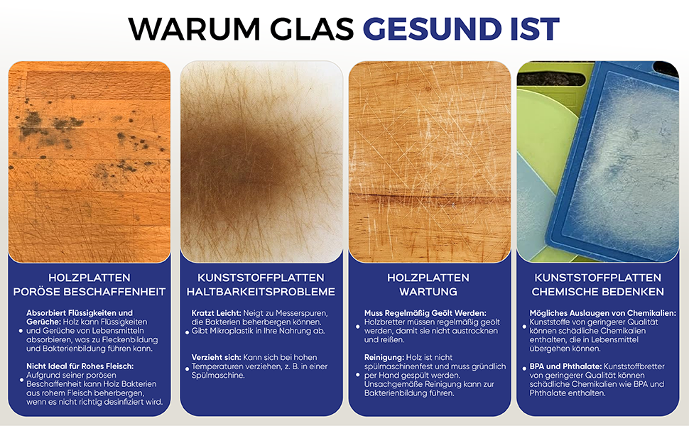 Скляна дошка для нарізання 40x30 см - гігієнічна, стійка до високих температур, подряпин та ковзання - чорний дизайн під мармур