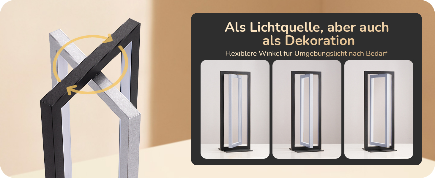 LED настільна лампа EDISHINE з дерева, торкання, регулювання яскравості та функцією пам'яті, 3 колірні температури, 350 люмен, для вітальні, офісу, подарунок (сріблястий)