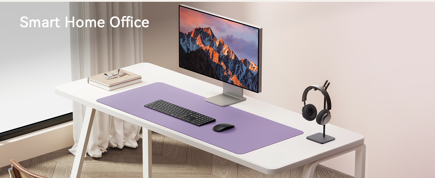 Килимок для миші шкіряний преміум YSAGi XXL 90x43 см, чорний - офісний килимок на стіл для роботи та дому