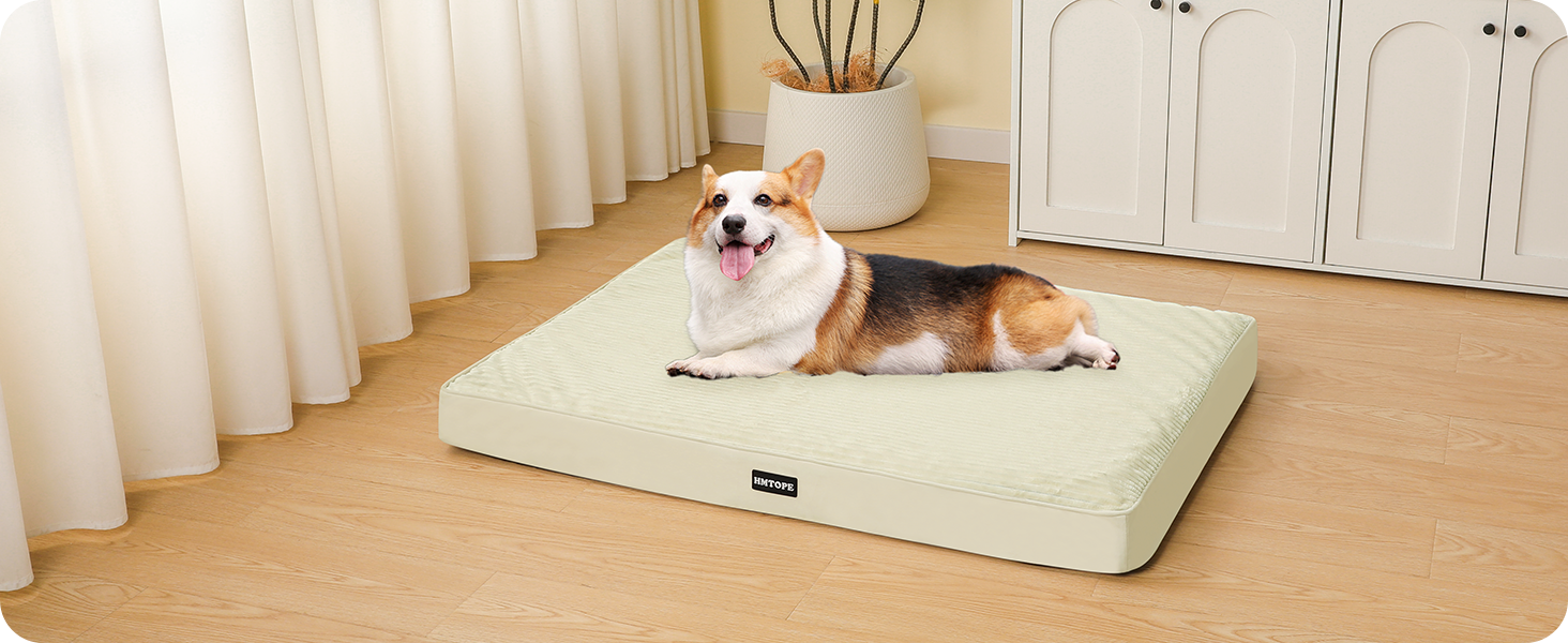 Ортопедичний лежак для собак, 112 см, оливковий колір. Знімний, водонепроникний, з антиковзким покриттям. Підходить для середніх та великих собак. Розміри: 91x56x9 см