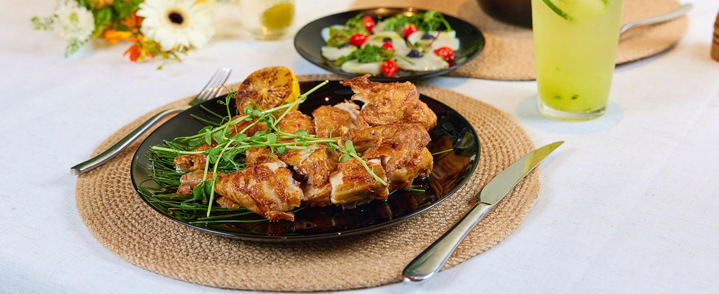 Набір посуду 18 предметів для 6 осіб, чорний набір посуду з опалового скла, включає миски для мюслі, десертні та обідні тарілки, чорний посуд