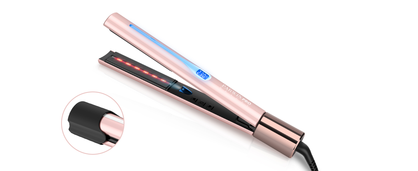 Випрямляч для волосся PARWIN PRO BEAUTY 2 в 1 з інфрачервоною та іонною технологією, 14 температурних режимів, рожевий