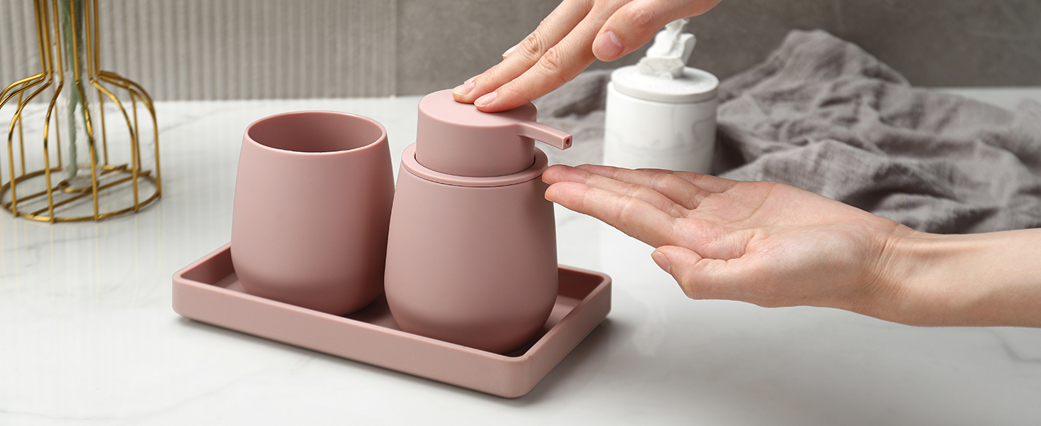 Набір для ванної кімнати AJEUNGAIN: сірий органайзер з мильницею та стаканчиком для зубної пасти, набір з 3 предметів