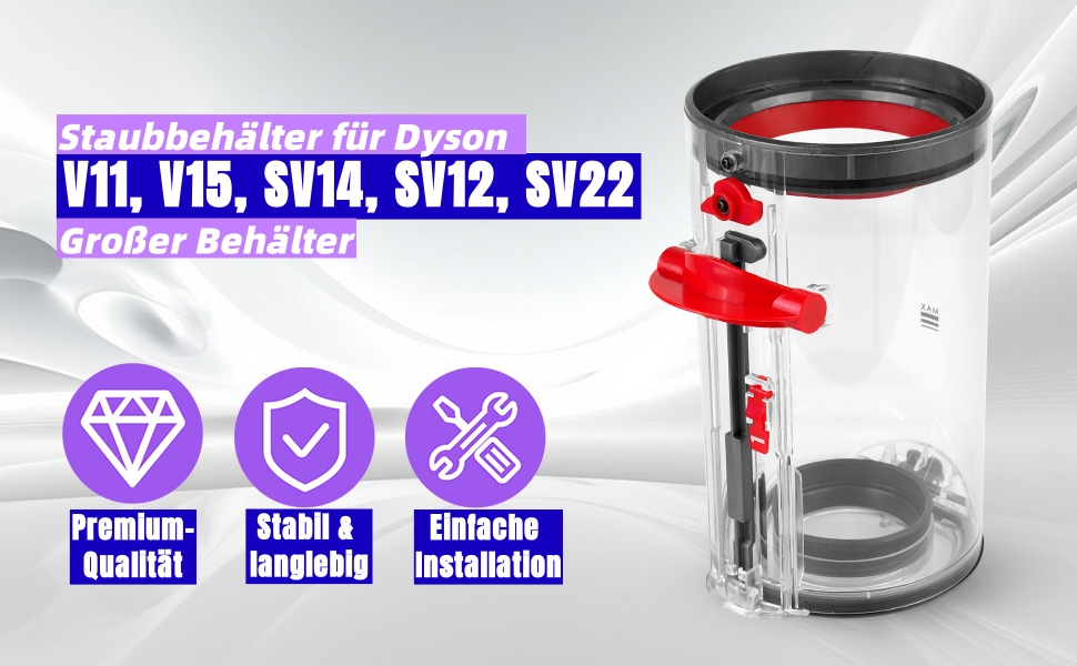 Замінник HEPA-фільтра та контейнера для пилу Dyson V11 V15 SV14 SV17 SV22 SV28. Сумісний з 970013-02/970013-03