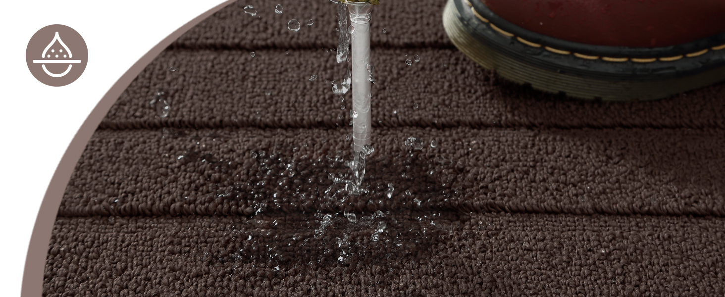 Килимок для дому COLOR&GEOMETRY 44x76 см - машинне прання, антиковзаюча, вбираюча бруд, мінімалістичний дизайн, для входу, порогу та коридору (Коричневий)