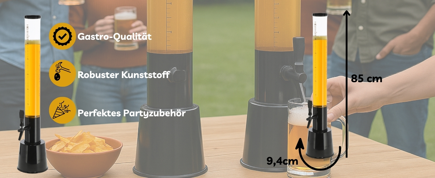 Стійка для пива XXL, 3л, Biertower, для вечірок, з краном, з блоком HLKauf, 2 шт.