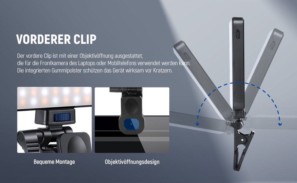 NEEWER LED світло для селфі та татуювань BL120B - сумісне з iPhone, з кліпсою, CPL фільтром, штативом та тримачем для телефону, для фото та відео