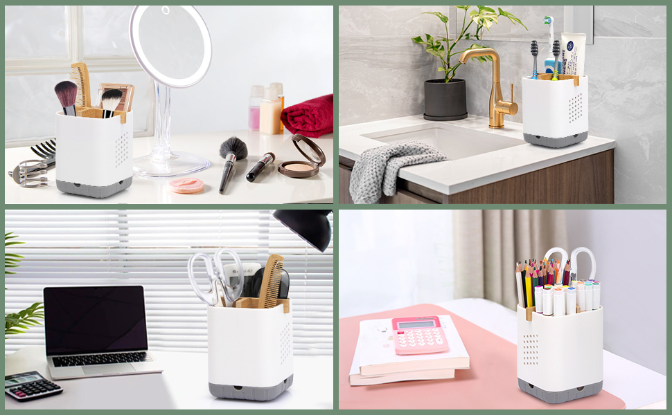 Тримач для електричної зубної щітки з підставкою для насадок та зливом - органайзер для ванної кімнати