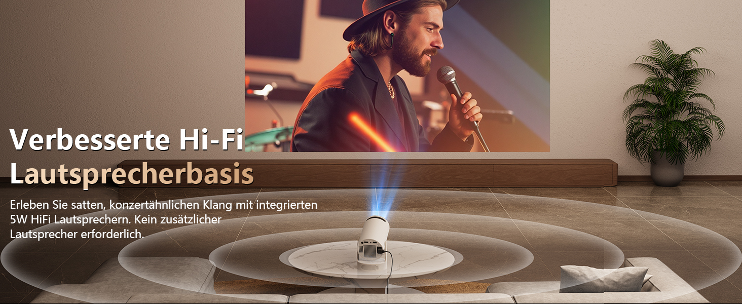 Mini проєктор HY300 HIFI: 4K/1080p, 300 ANSI люмен, Wi-Fi 6, Bluetooth, автоматична корекція трапецеїдальних спотворень для дому та кінотеатру