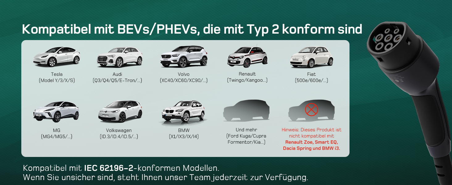 Кабель для зарядки електромобіля Type 2 Schuko 3,7kW (6-16A, 1-фазний) з LCD-дисплеєм, 5,5м, чорний