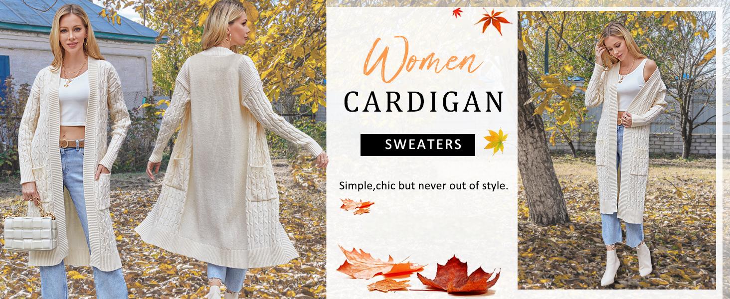 Saodimallsu В'язаний кардиган для жінок, великий в'язання, відкритий спереду, з кишенями, світло-зелений, XL