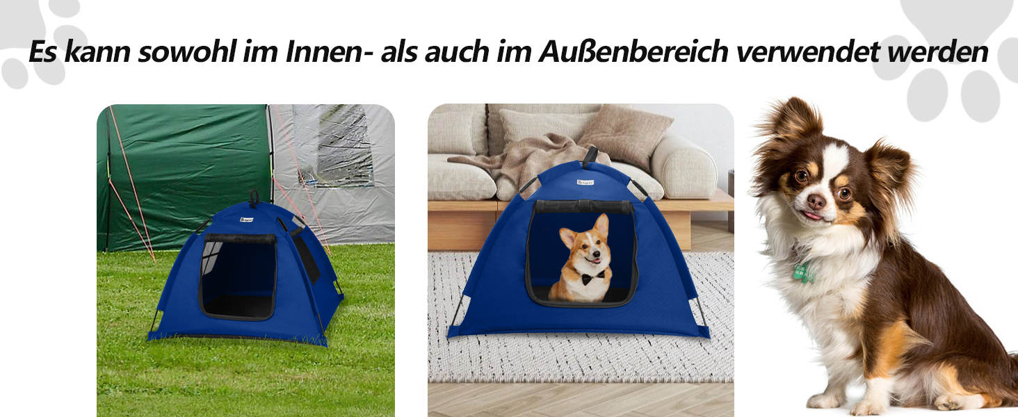 Водонепроникне намет-будиночок для собак та котів, Типi, для внутрiшнього та зовнiшнього використання, блу/S