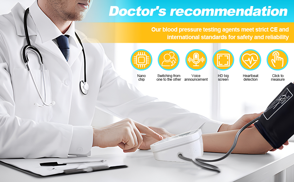 Тонометр на плече цифровий Oberarm, виявлення аритмії та вимірювання пульсу, велика манжета 22-36 см, 2 * 99 місця пам'яті