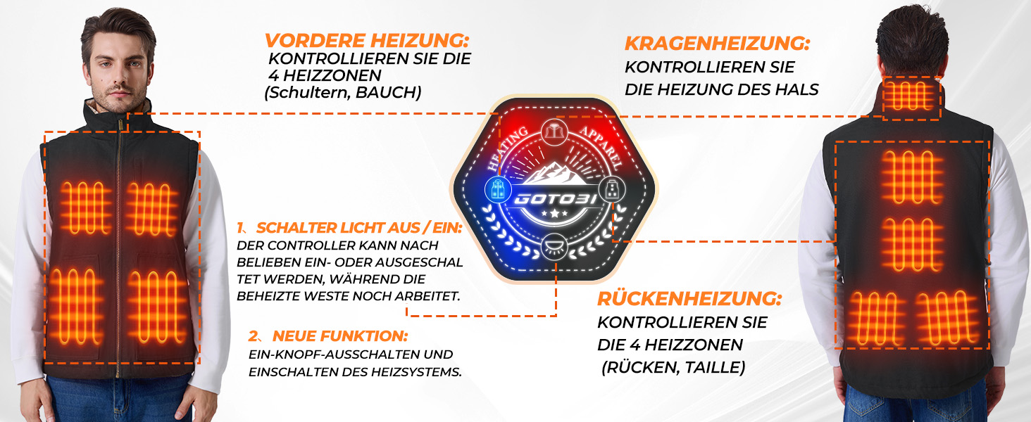 Чоловіча грівачка з Powerbank 16000mAh, 7.4V, 9 зон нагріву, Canvas, 3 температурні режими, чорна, M