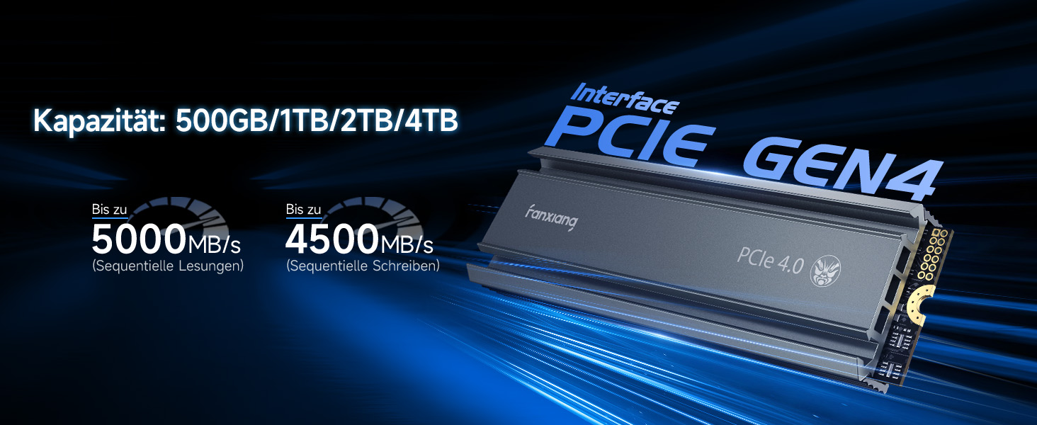 SSD Fanxiang NVMe M.2 2280 1TB PCIe 4.0 з радіатором для геймінгу та відеомонтажу (S660)