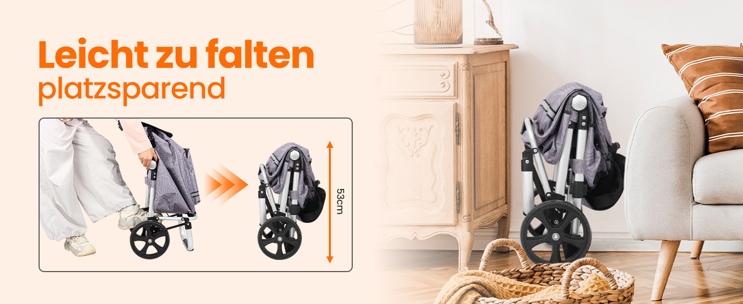 Складаний візок для покупок Homecall 50л з охолодженням, 3 в 1: візок, сумка, таскач, з принтом Geometrie, стандартні колеса