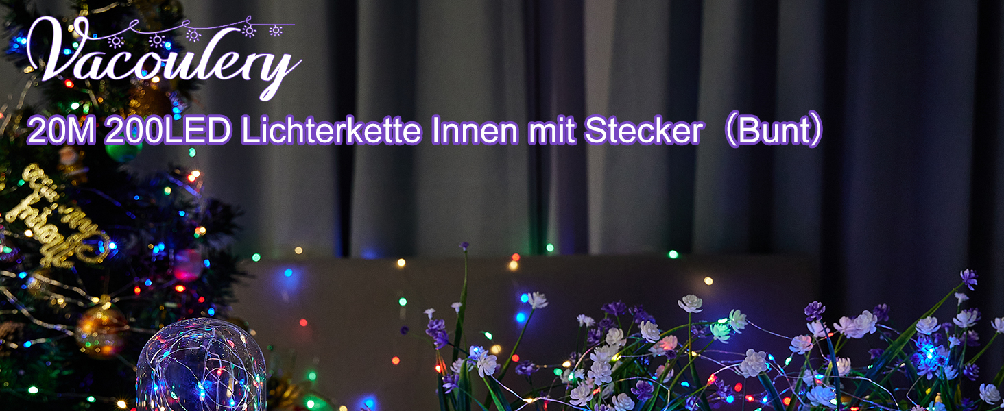 LED гірлянда світлодіодна, 23м, 200 LED, на батарейках, з таймером, 8 режимів, для дому та саду, на Різдво, весілля, Хелловін, свята, декор (1 шт, холодне біле світло)