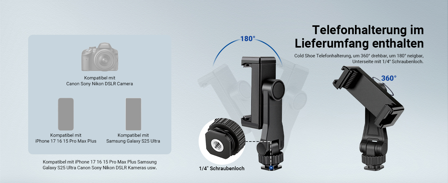 Полегшений алюмінієвий штатив для камери та смартфона NEEWER Basics TP56, професійний компактний трипод для подорожей з 3-позиційною нахильною головкою, висота 188 см