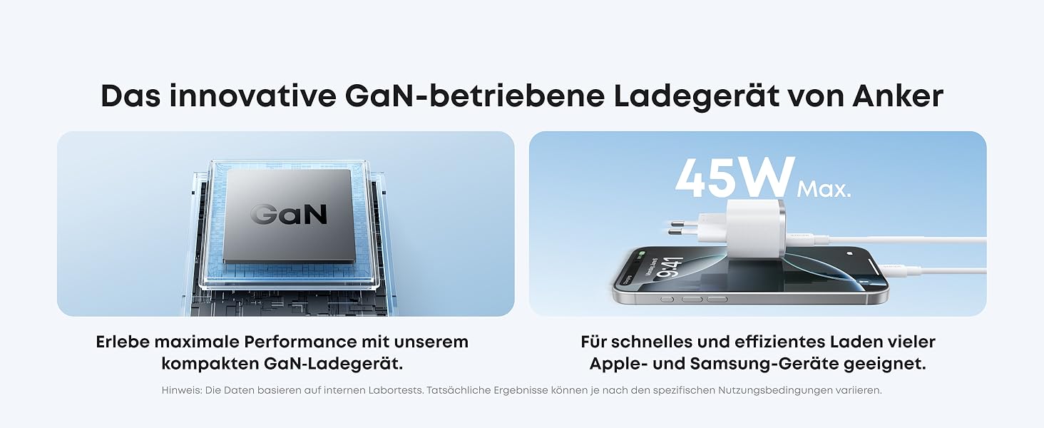 Anker Nano 45W USB-C Зарядний пристрій: Компактний мережевий адаптер для швидкої зарядки iPhone 17/Pro/Max, MacBook, Pixel, iPad, Samsung Galaxy (з кабелем 1.8м) - Білий