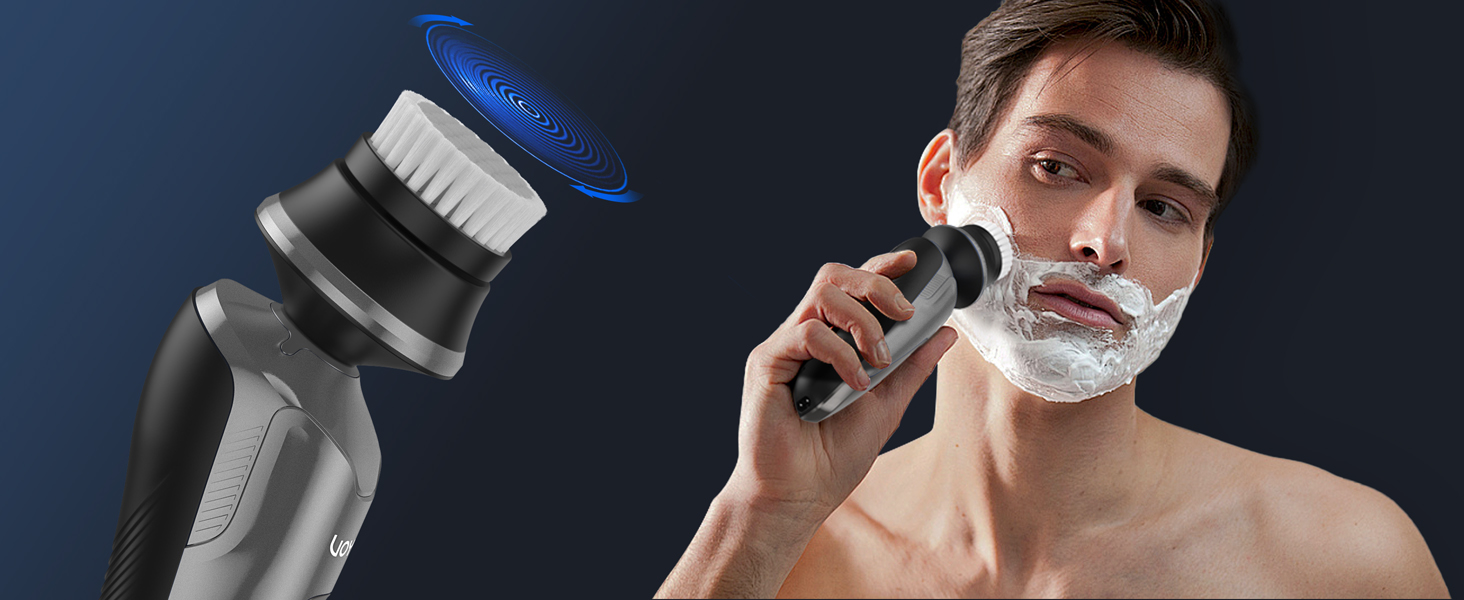 Електричний чоловічий верстат для гоління VOYOR TX410 (сірий) - ротаційний, мокрий/сухий, з LCD-дисплеєм та блокуванням від подорожей